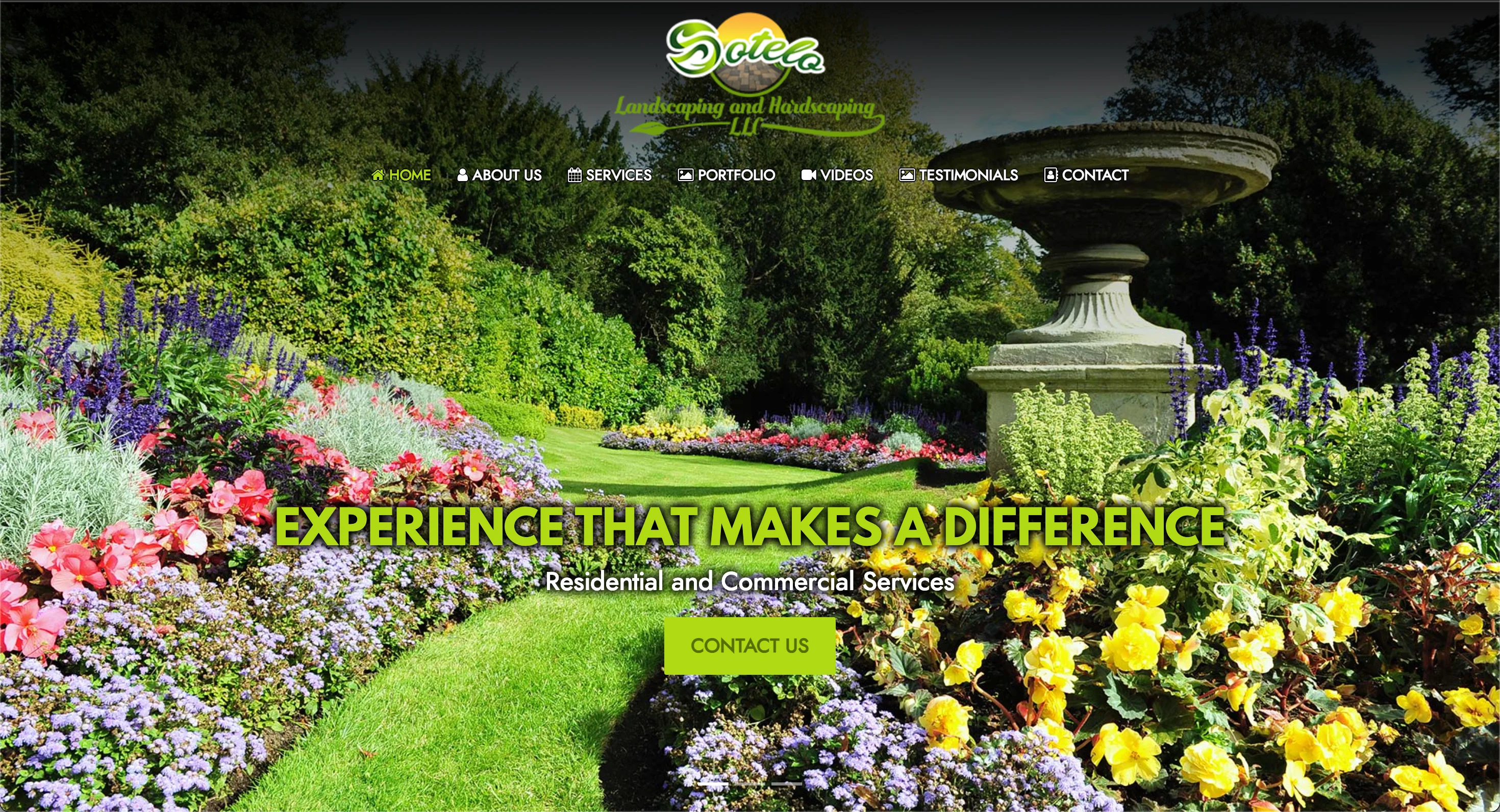 Sotelo Landscaping website before redesign